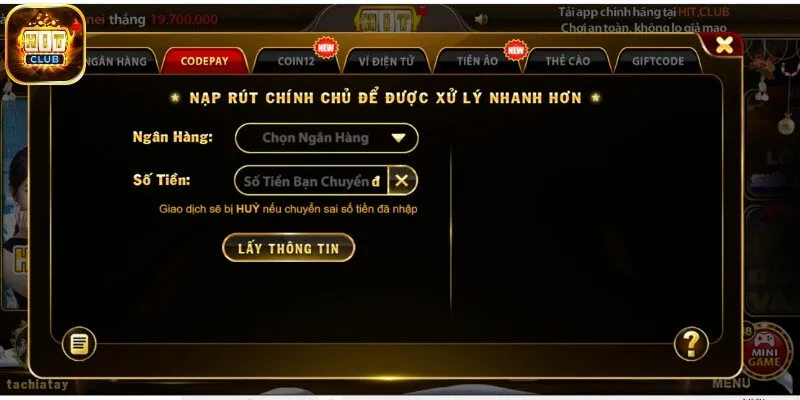 Nạp tiền chi tiết và an toàn qua các kênh giao dịch