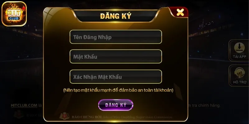 Hướng dẫn các bước đăng ký Hitclub cho newbie