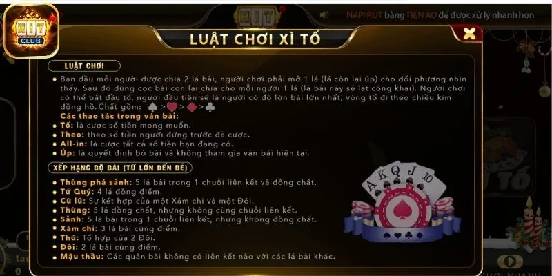 Cần lưu ý những gì khi chơi xì tố tại Hitclub?